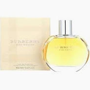 Burberry perfume bottle with packaging on a white background