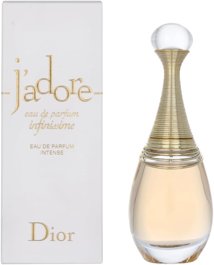 Dior J'adore perfume bottle and packaging on a white background