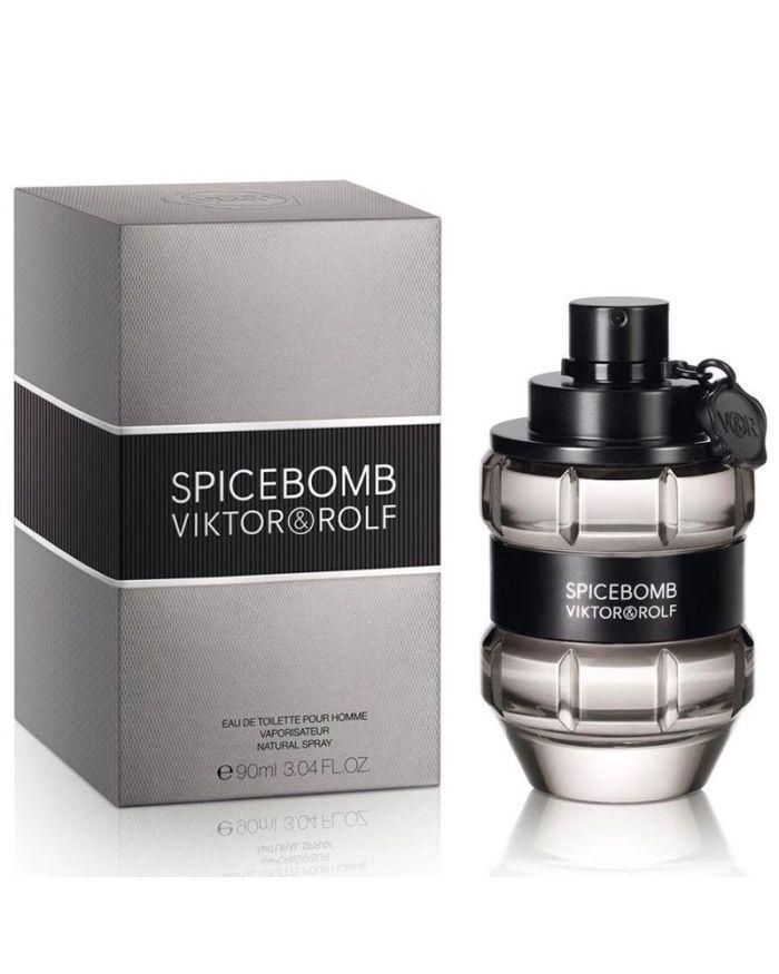 Viktor & Rolf Spicebomb perfume bottle and packaging on a white background