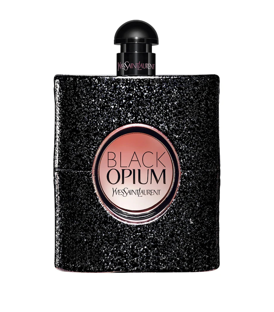 Yves Saint Laurent Black Opium perfume bottle on a white background