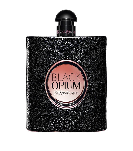 Yves Saint Laurent Black Opium perfume bottle on a white background