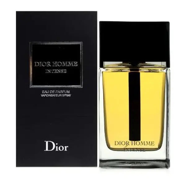 Dior Homme Intense Eau de Parfum bottle and packaging on a white background