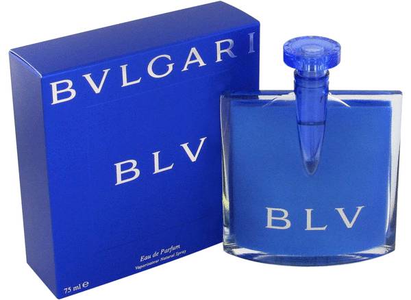 Bulgari BLV perfume bottle and packaging on a white background