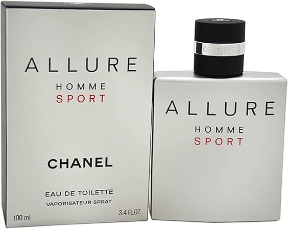 Chanel Allure Homme Sport perfume bottle and packaging on a white background