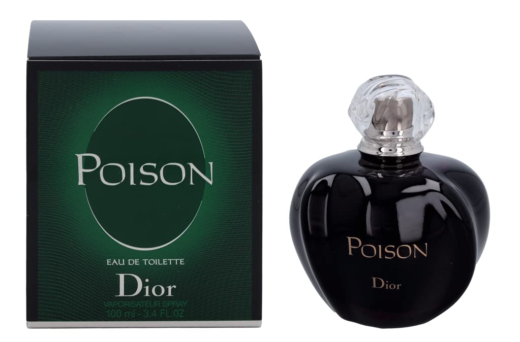 Dior Poison perfume bottle and packaging on a white background