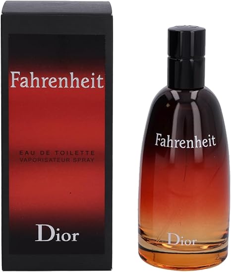 Dior Fahrenheit perfume bottle and packaging on a white background
