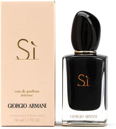 Giorgio Armani Si eau de parfum bottle and packaging on a white background