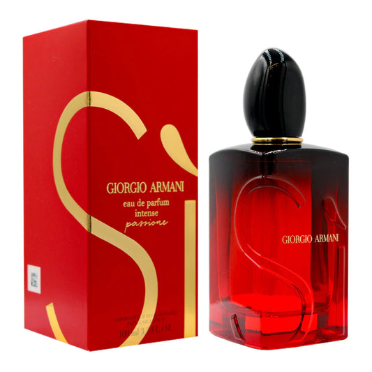 Giorgio Armani perfume bottle and packaging on a white background