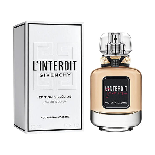 Givenchy L'Interdit perfume bottle and packaging on a white background