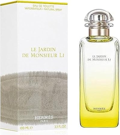 Hermes Le Jardin de Monsieur Li perfume bottle and packaging on a white background