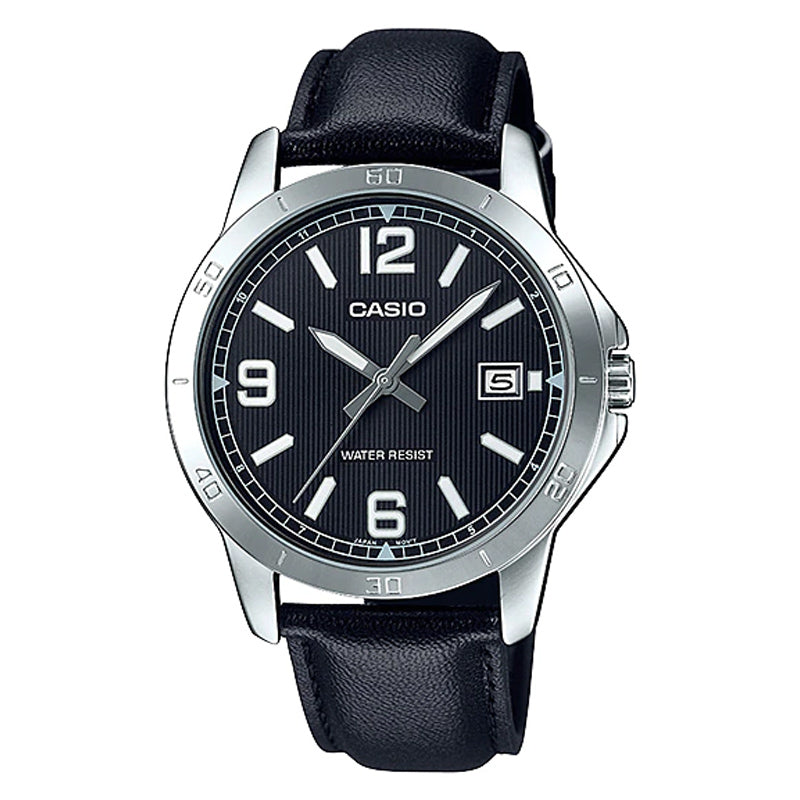MTP-V004L 5058 black-leather-round CASIO Watch